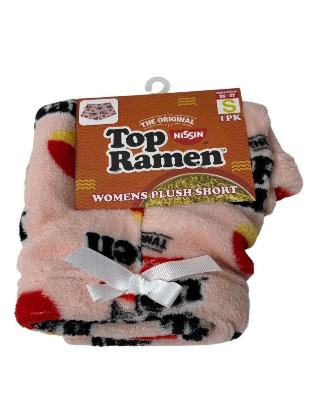 Top Ramen Plush Lounge Pajama Shorts Pink Womens Small NWT